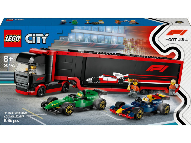 LEGO 60445 F1® Transporter mit RB20 & AMR24 F1® Rennautos