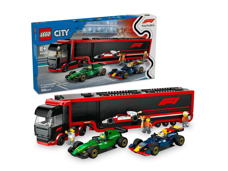 LEGO 60445 F1® Transporter mit RB20 & AMR24 F1® Rennautos