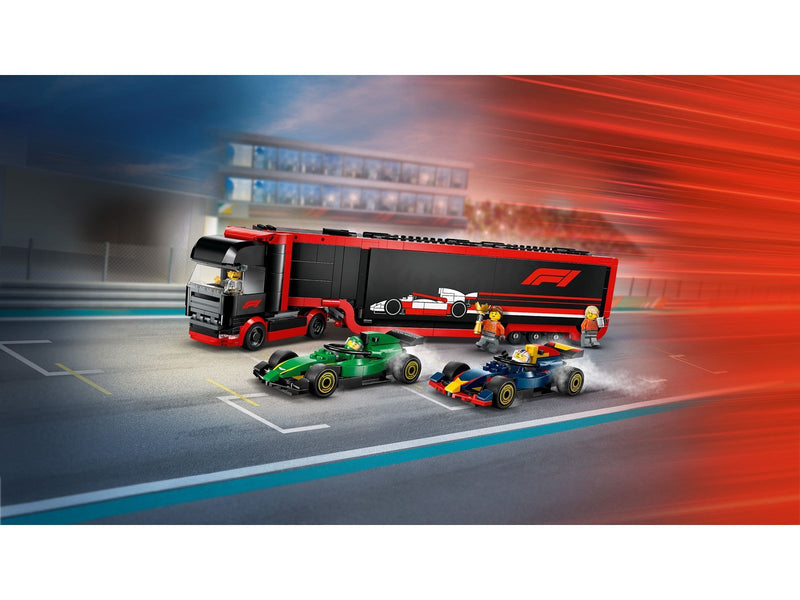 LEGO 60445 F1® Transporter mit RB20 & AMR24 F1® Rennautos
