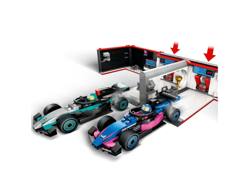 LEGO City 60444 F1® Garage mit Mercedes-AMG & Alpine Rennautos