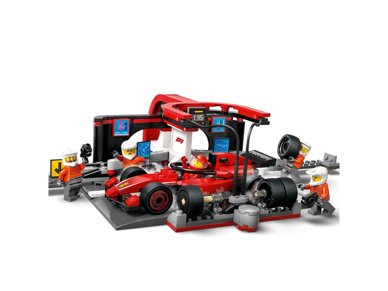 LEGO City 60443 F1® Boxenstopp mit Boxencrew und Ferrari Flitzer