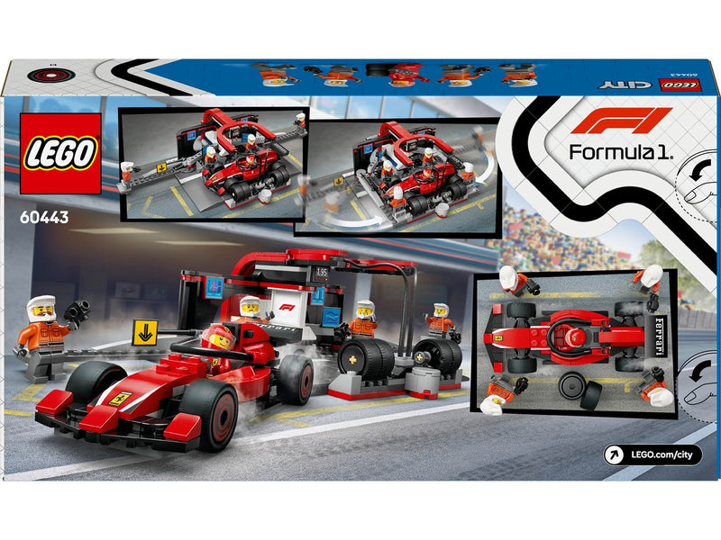 LEGO City 60443 F1® Boxenstopp mit Boxencrew und Ferrari Flitzer