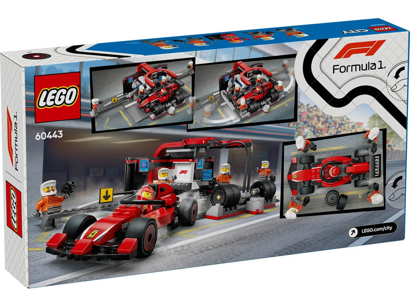 LEGO City 60443 F1® Boxenstopp mit Boxencrew und Ferrari Flitzer