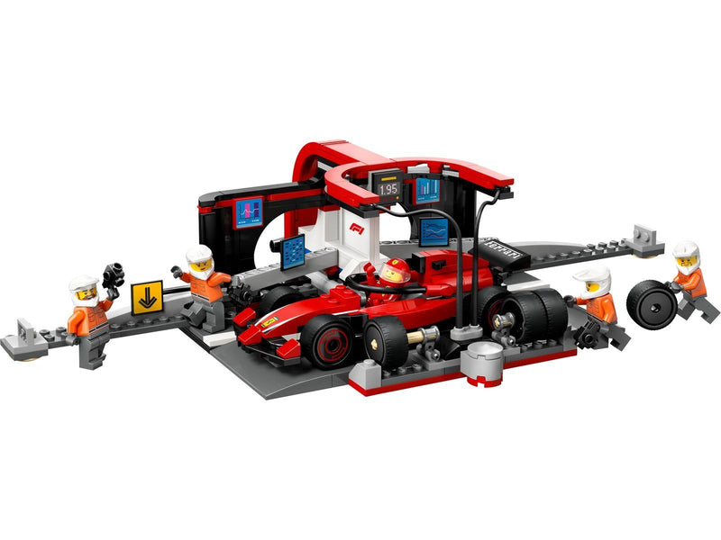 LEGO City 60443 F1® Boxenstopp mit Boxencrew und Ferrari Flitzer