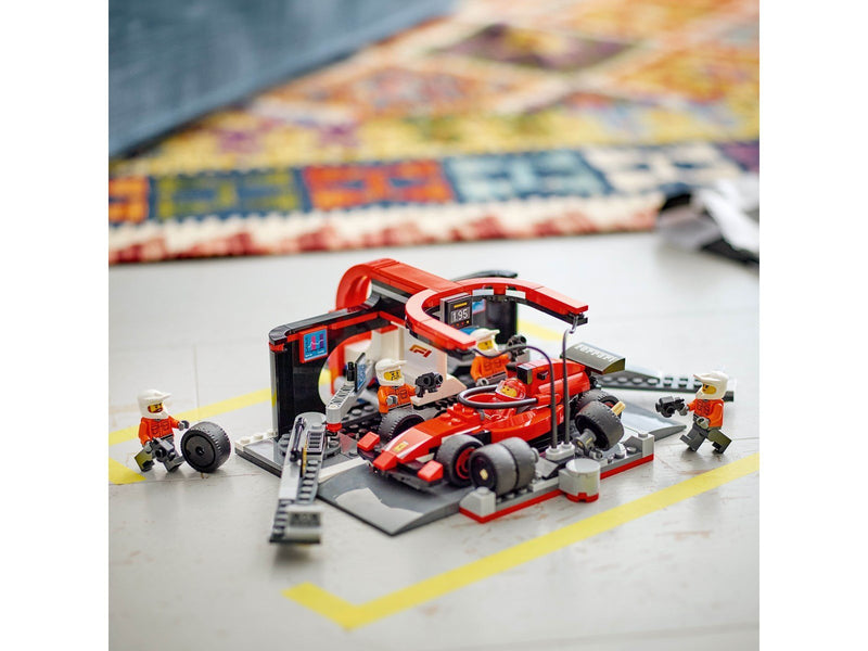LEGO City 60443 F1® Boxenstopp mit Boxencrew und Ferrari Flitzer