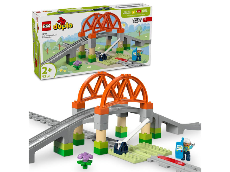 LEGO DUPLO 10426 Eisenbahnbrücke und Schienen – Erweiterungsset