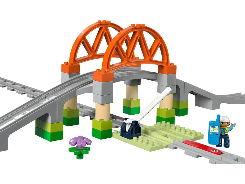 LEGO DUPLO 10426 Eisenbahnbrücke und Schienen – Erweiterungsset