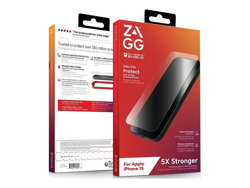 ZAGG InvisibleShield Glass Elite for Apple iPhone 15