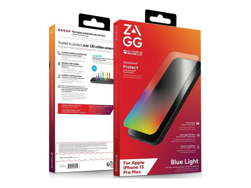 ZAGG InvisibleShield Glass Elite VisionGuard for Apple iPhone 15 Pro Max