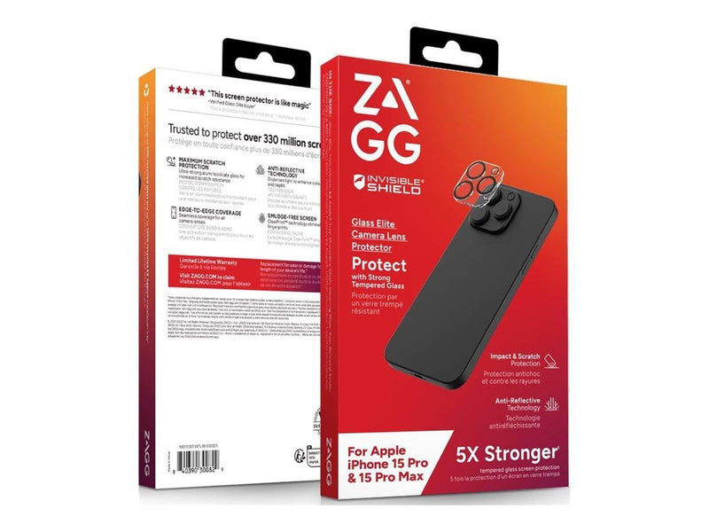 ZAGG InvisibleShield Glass Elite for Apple iPhone 15 Pro 15 Pro Max
