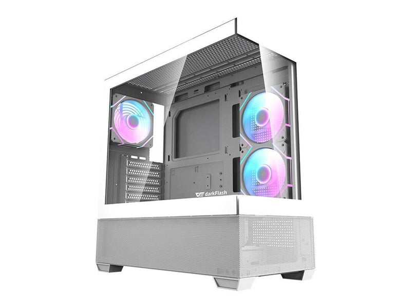 Darkflash Computer case DS900 AIR (white) + 6 ARGB Fans - Gehäuse - Miditower - Weiß