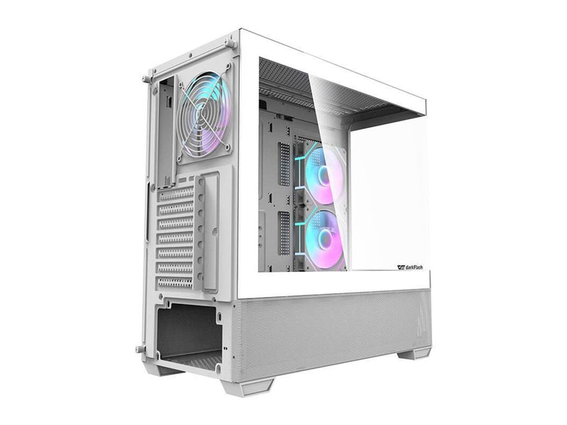Darkflash Computer case DS900 AIR (white) + 6 ARGB Fans - Gehäuse - Miditower - Weiß