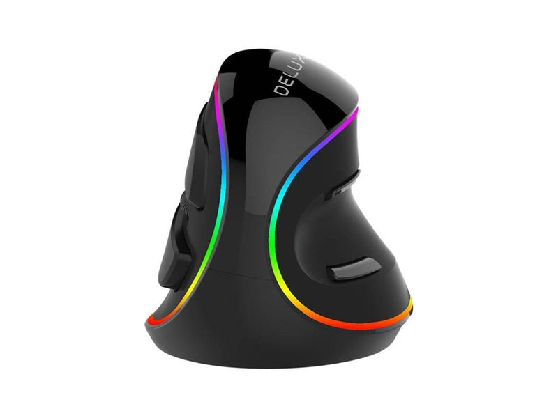 DeLUX Wired Vertical Mouse M618Plus 4000DPI RGB - Ergonomische Maus (Schwarz)