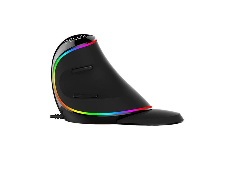 DeLUX Wired Vertical Mouse M618Plus 4000DPI RGB - Ergonomische Maus (Schwarz)