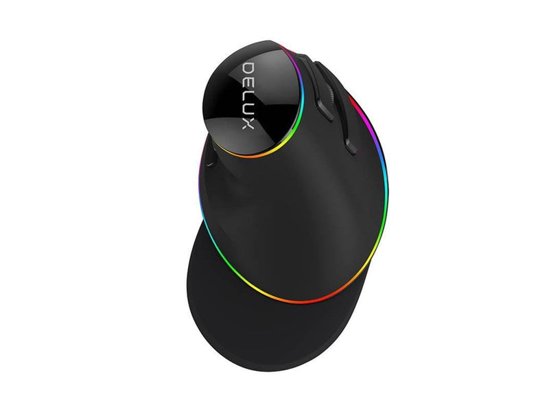 DeLUX Wired Vertical Mouse M618Plus 4000DPI RGB - Ergonomische Maus (Schwarz)
