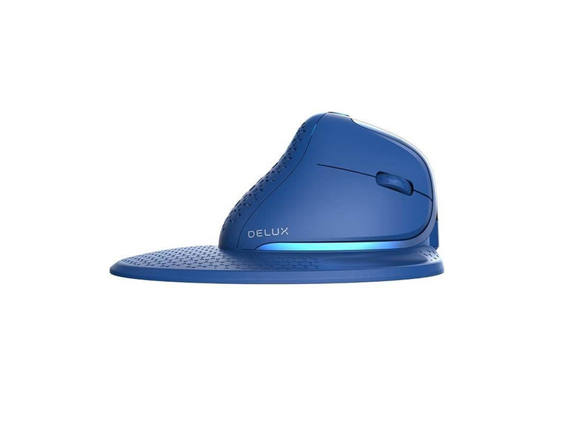 DeLUX M618XSD BT+2.4G RGB Wireless Vertical Mouse (blue) - Ergonomische Maus (Blau)