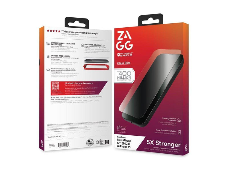 ZAGG InvisibleShield Glass Elite for iPhone 16/15