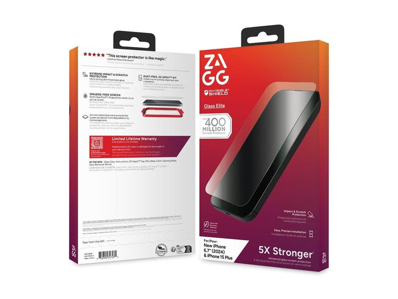 ZAGG InvisibleShield Glass Elite for iPhone 16 Plus/15 Plus