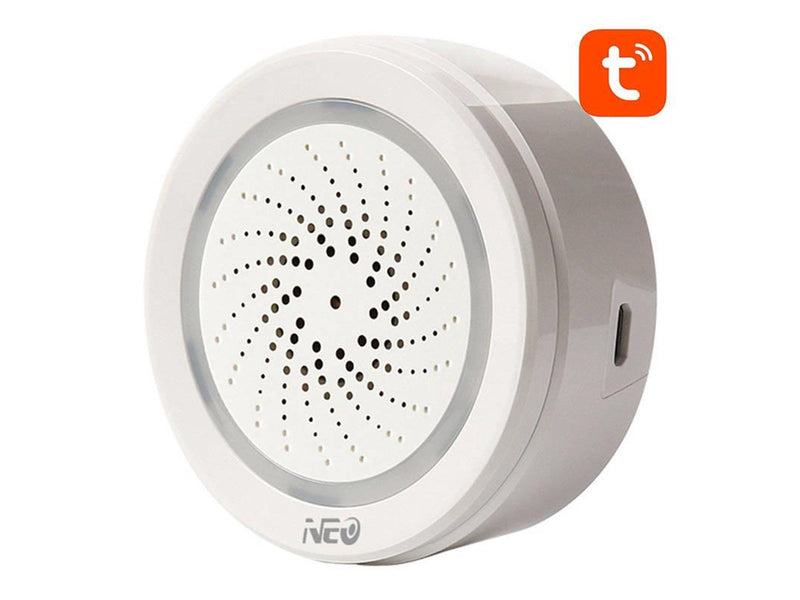 NEO NAS-AB02WT WiFi Alarm Siren with TUYA Temperature and Humidity Measurement