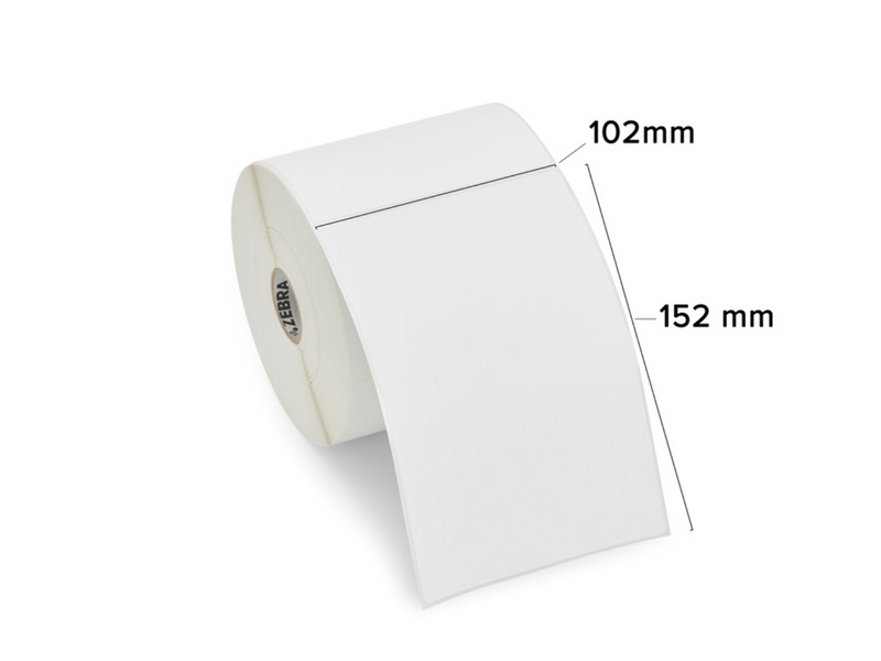 Zebra 800284-605 Z-Perform 1000D Direct Thermal Paper Labels Uncoated Permanent Adhesive 25mm Core Perforation (12-Pack)