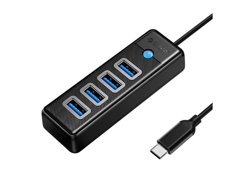 ORICO HUB USB-C to 4x USB 3.0 5Gbps 0.15m Black USB-Hubs - USB 3.0 - 4 - Schwarz