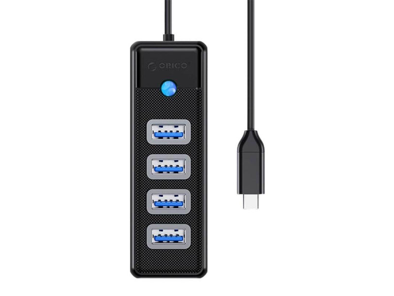 ORICO HUB USB-C to 4x USB 3.0 5Gbps 0.15m Black USB-Hubs - USB 3.0 - 4 - Schwarz