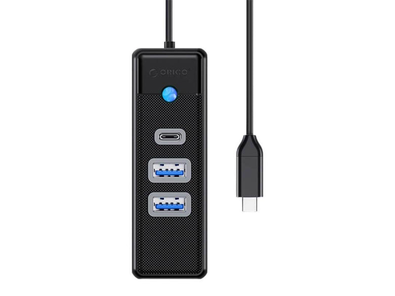 ORICO Hub USB-C to 2x USB 3.0 + USB-C 5 Gbps 0.15m (Black) USB-Hubs - USB 3.0 - 3 - Schwarz