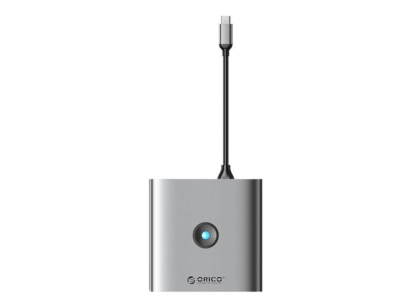 ORICO 8-in-1 Hub Adapter HDMI 4K + 3x USB-A 3.0 USB-C 100W PD + SD/TF USB-Hubs - USB 3.0 - 8 Anschlüsse - Grau