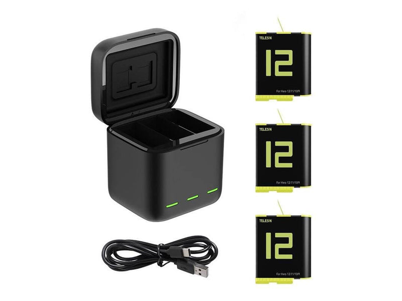 TELESIN Box Telesin three-channel charger + 3 for GoPro Hero 12 / 11 / 10 / 9 (GP-BNC-902-B)