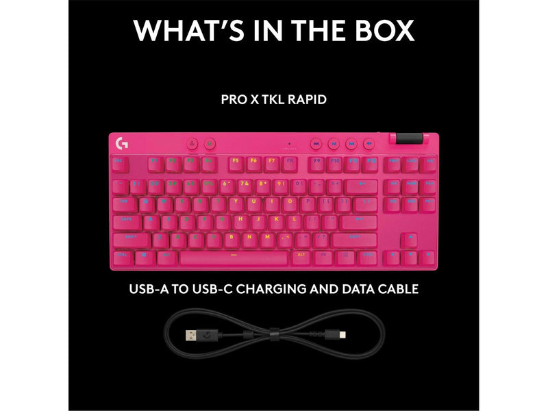 Logitech G PRO X TKL - Logitech Magnetic Analog - Linear - Gaming Tastaturen - ohne Numpad - Englisch - US - Pink