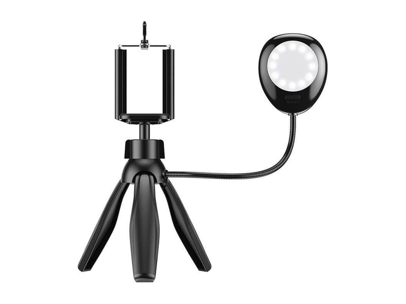 APEXEL Phone holder/tripod  APL-JJ21FL with LED light (black)