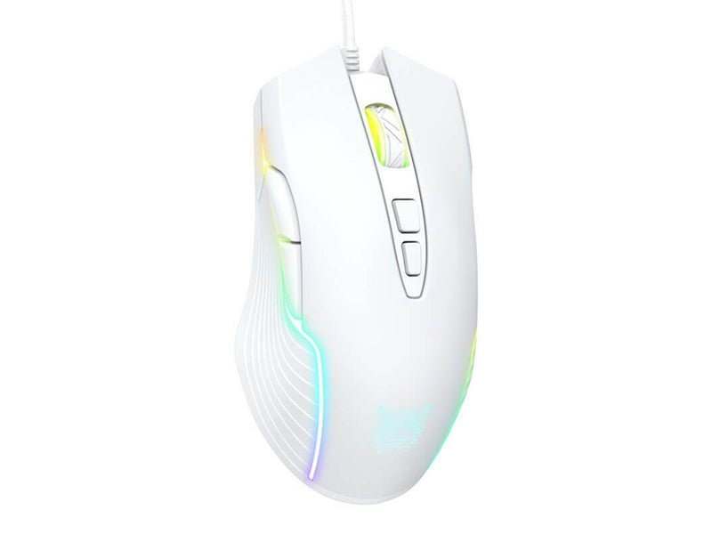 ONIKUMA CW905 Wired - Gaming Maus (Weiß mit RGB Licht)