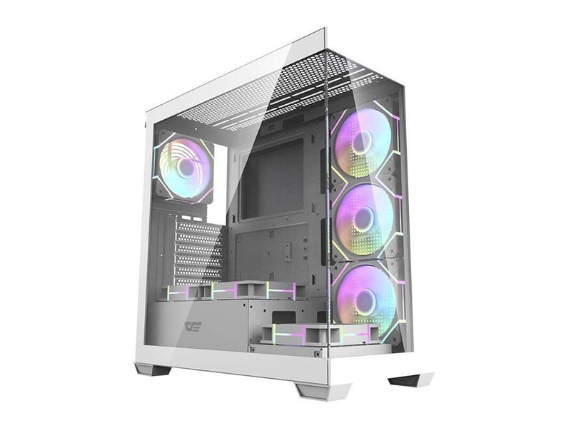 Darkflash Computer case DS900 (white) + 7 ARGB Fans - Gehäuse - Miditower - Weiß
