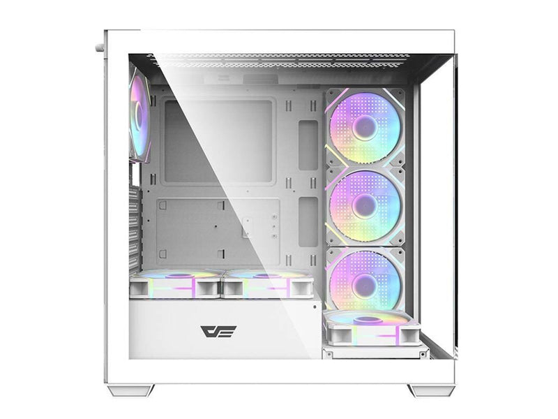 Darkflash Computer case DS900 (white) + 7 ARGB Fans - Gehäuse - Miditower - Weiß