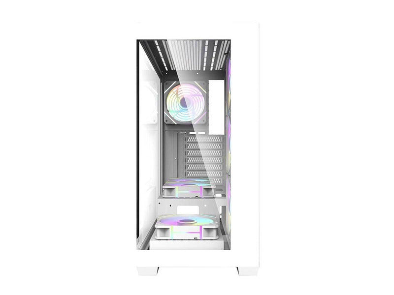 Darkflash Computer case DS900 (white) + 7 ARGB Fans - Gehäuse - Miditower - Weiß