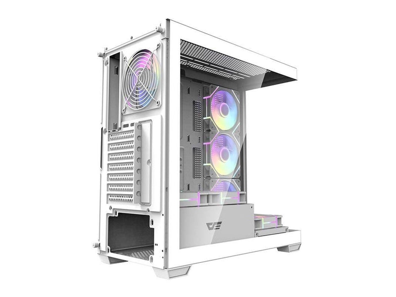 Darkflash Computer case DS900 (white) + 7 ARGB Fans - Gehäuse - Miditower - Weiß