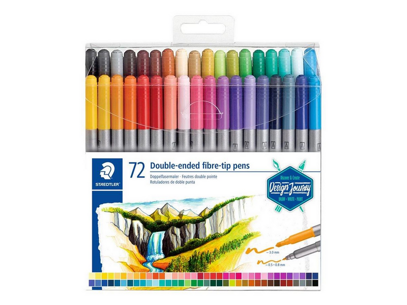Staedtler Double-ended fibre-tip pens 72pcs