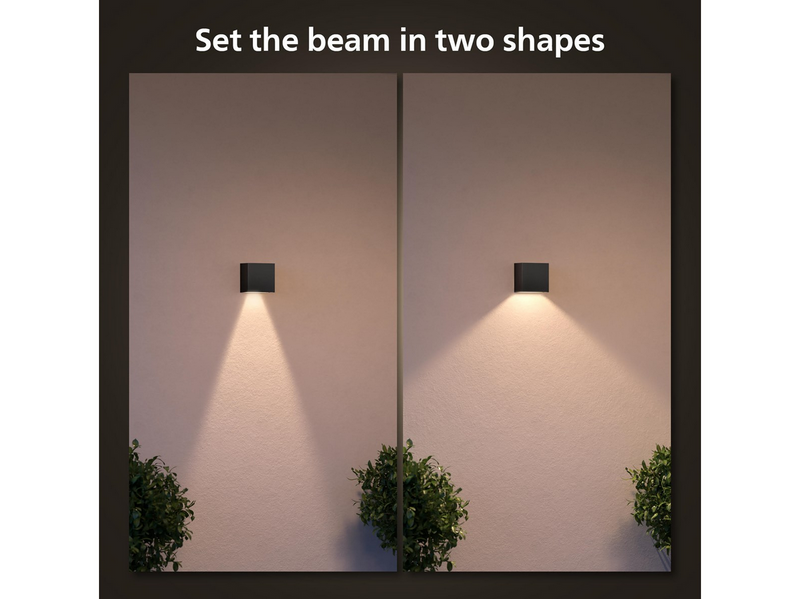 Philips Hue Resonate Downward Outdoor Wall Light (Black) — White & Color
