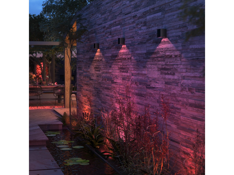 Philips Hue Resonate Downward Outdoor Wall Light (Black) — White & Color