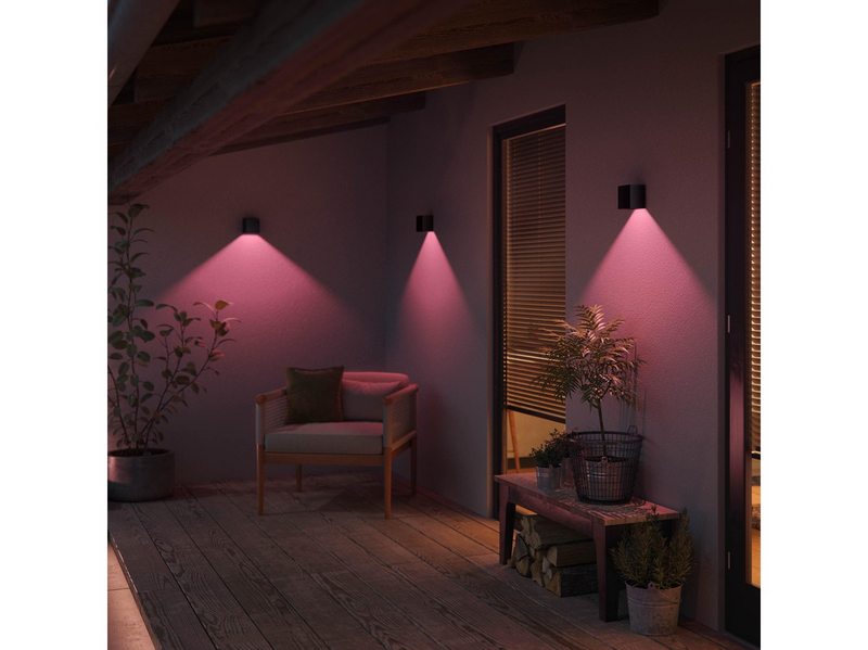 Philips Hue Resonate Downward Outdoor Wall Light (Black) — White & Color