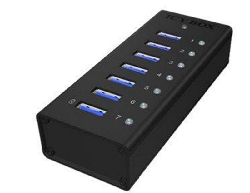 ICY BOX IB-AC618 USB-Hubs - USB 3.2 - 7 - Schwarz