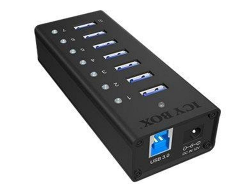ICY BOX IB-AC618 USB-Hubs - USB 3.2 - 7 - Schwarz