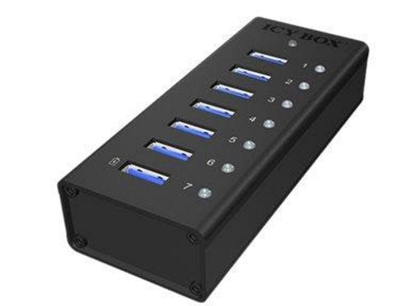 ICY BOX IB-AC618 USB-Hubs - USB 3.2 - 7 - Schwarz