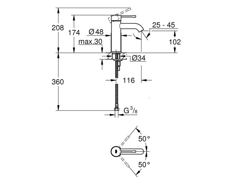 Grohe Essence ohm basin smooth body s-size