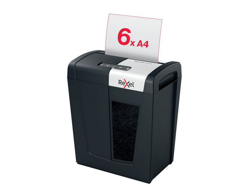 Rexel Secure MC6 Whisper-Shred™ Aktenvernichter, Mikroschnitt, P5, 6 Blatt