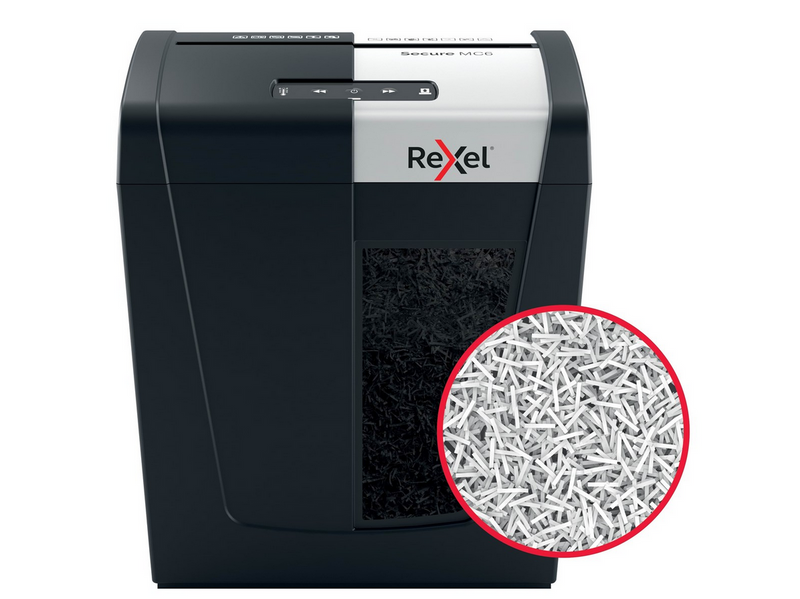 Rexel Secure MC6 Whisper-Shred™ Aktenvernichter, Mikroschnitt, P5, 6 Blatt