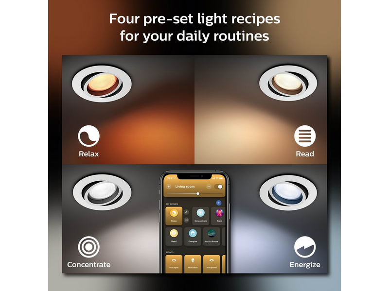 Philips Hue Milliskin Recessed Spotlight Round - Aluminium - 3-Pack