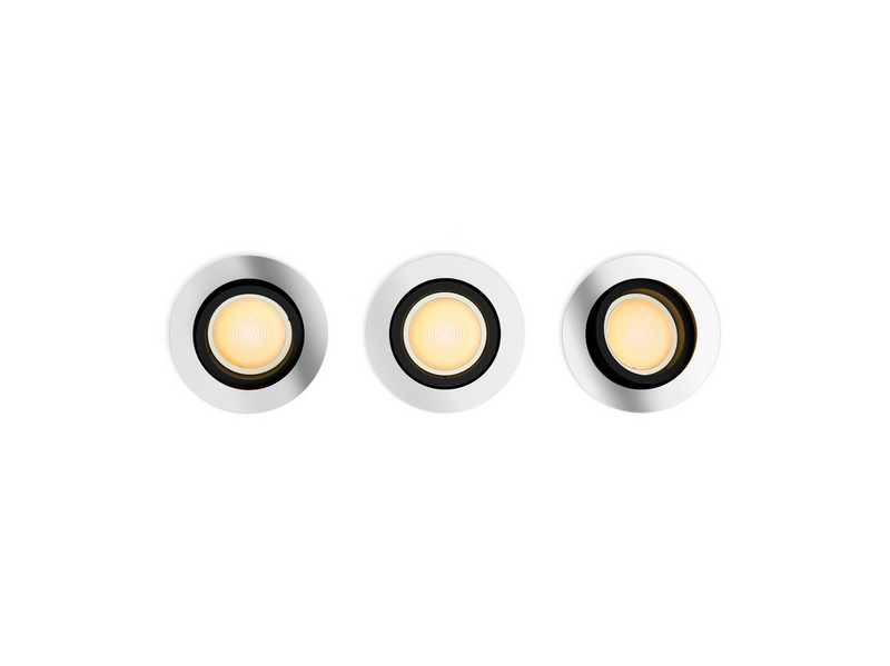 Philips Hue Milliskin Recessed Spotlight Round - Aluminium - 3-Pack