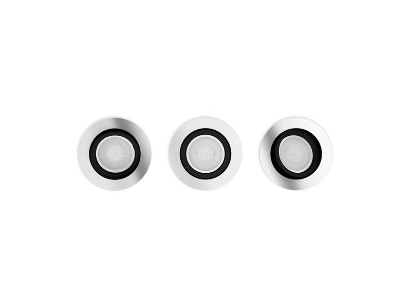Philips Hue Milliskin Recessed Spotlight Round - Aluminium - 3-Pack