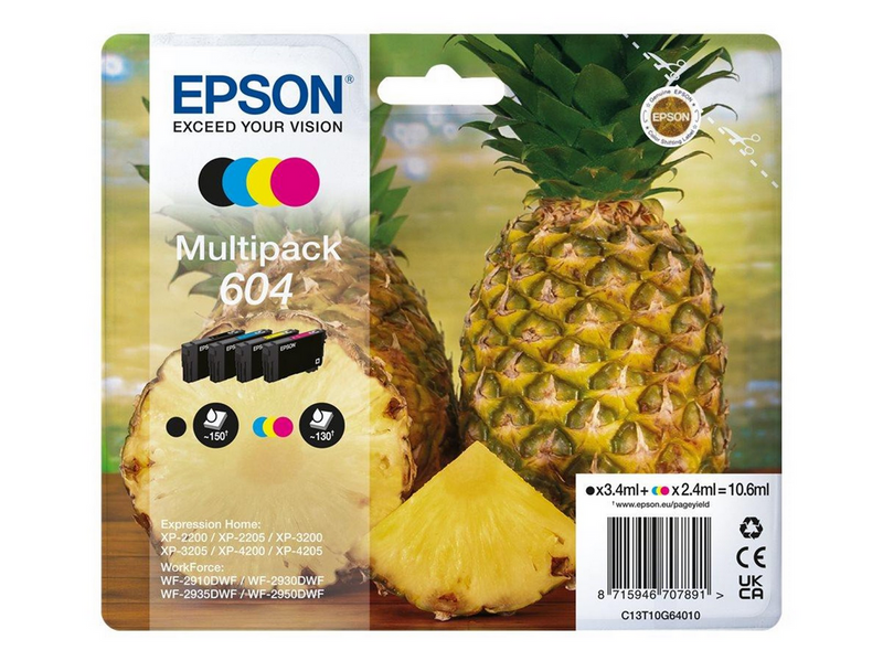 Epson 604 Multipack - 4-pack -- black yellow cyan magenta - original - ink